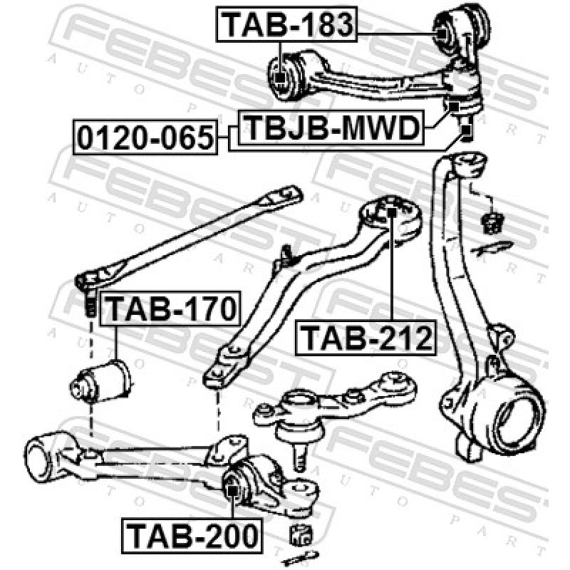 Silent bloc de suspension (train avant) FEBEST TAB-183 - Visuel 2