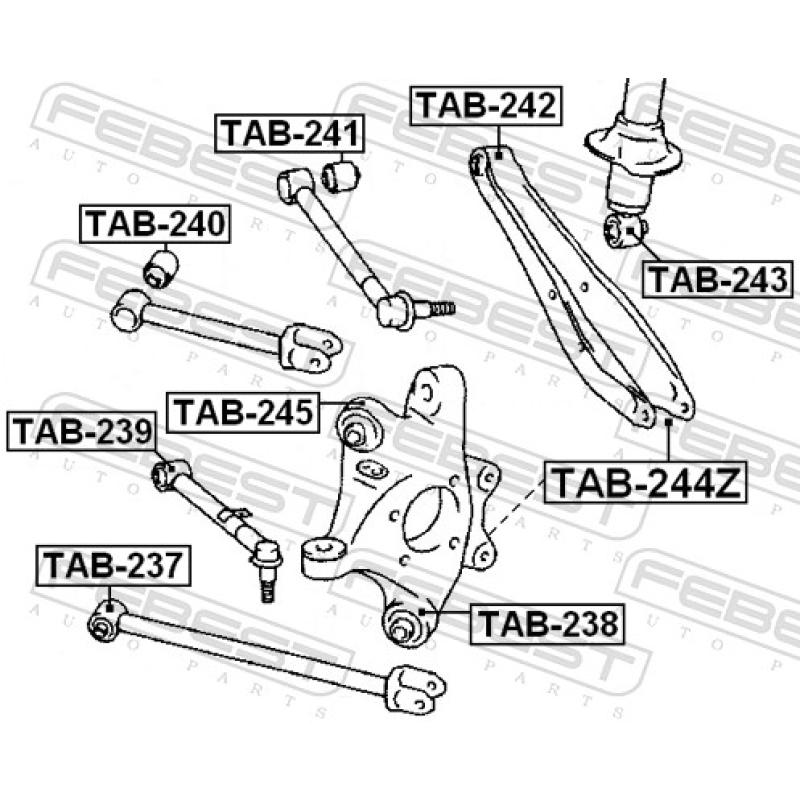 Douille de palier, bras transversal FEBEST TAB-238 - Visuel 2