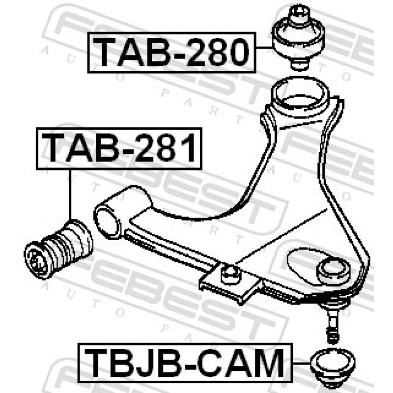 Silent bloc de suspension (train avant) FEBEST TAB-281 - Visuel 1