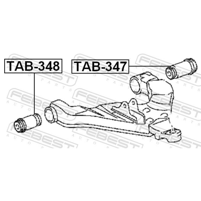Silent bloc de suspension (train avant) FEBEST TAB-347 - Visuel 1