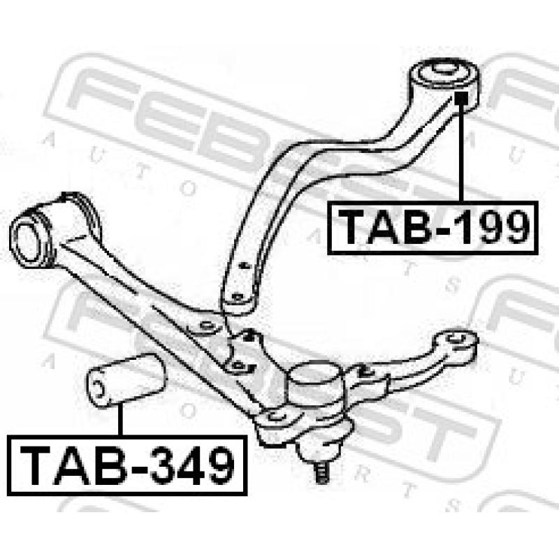 Silent bloc de suspension (train avant) FEBEST TAB-349 - Visuel 1