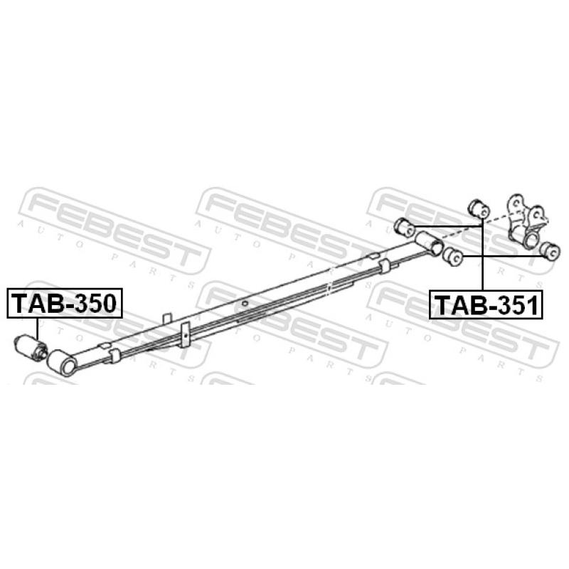 Coussinet de palier, ressort à lames FEBEST TAB-351 - Visuel 2