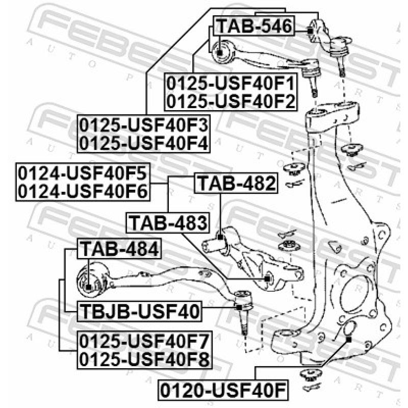 Silent bloc de suspension (train avant) FEBEST TAB-546 - Visuel 2
