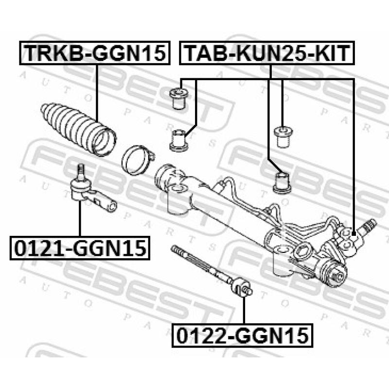 Suspension, crémaillière de direction FEBEST TAB-KUN25-KIT - Visuel 1