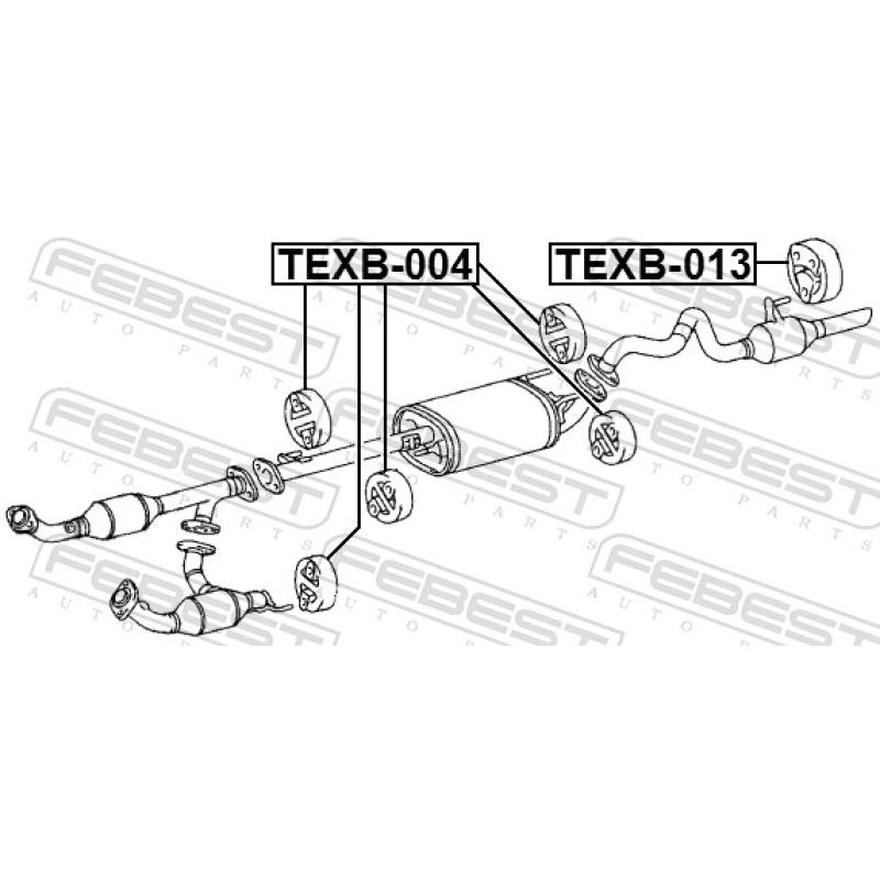 Kit d'assemblage, système d'échappement FEBEST TEXB-013 - Visuel 1