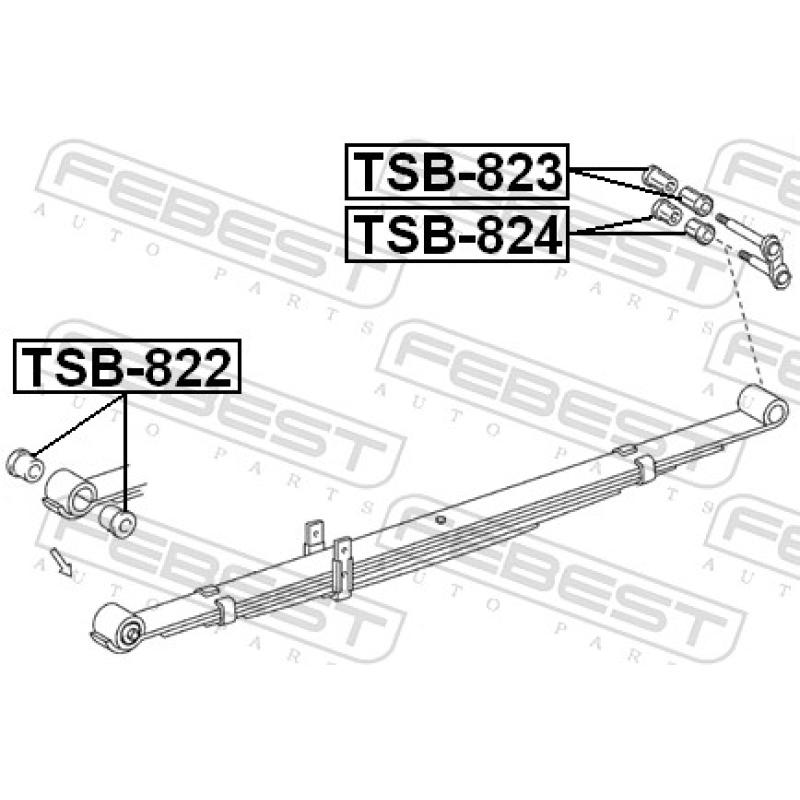 Coussinet de palier, ressort à lames FEBEST TSB-823 - Visuel 1