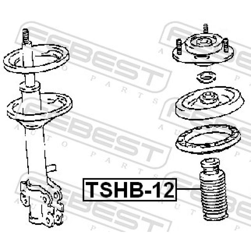 Bouchon de protection/soufflet, amortisseur FEBEST TSHB-12 - Visuel 2