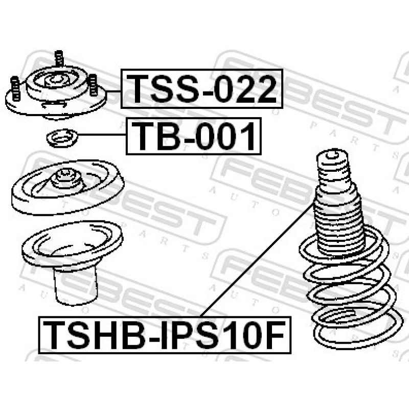 Bouchon de protection/soufflet, amortisseur FEBEST TSHB-IPS10F - Visuel 2