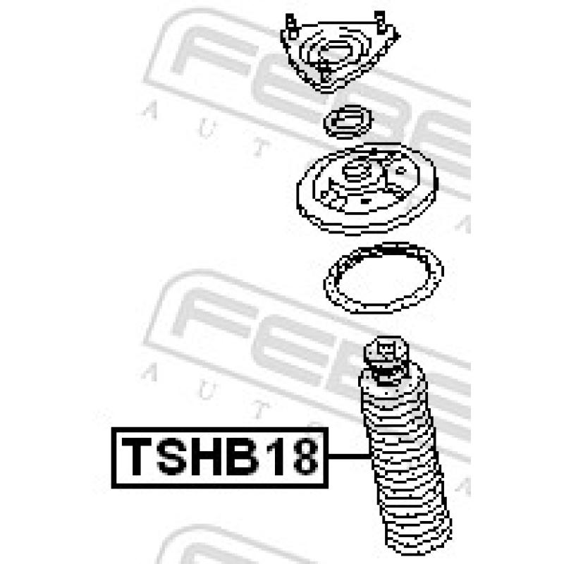 Bouchon de protection/soufflet, amortisseur FEBEST TSHB18 - Visuel 2