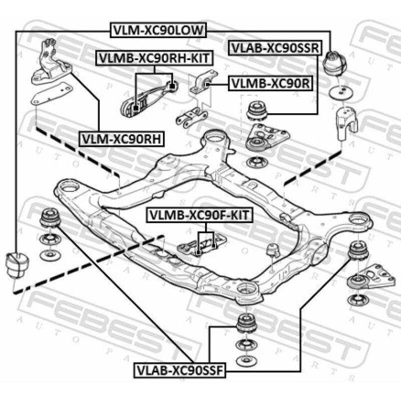 Support moteur FEBEST VLMB-XC90RH-KIT - Visuel 1