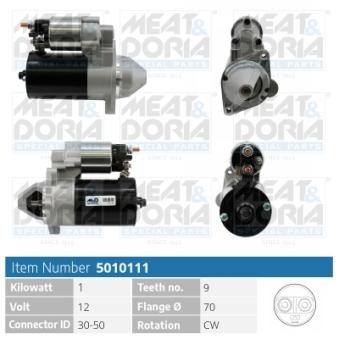 Démarreur MEAT & DORIA 5010111 pour KIA PRIDE 0.8 CDI - 41cv