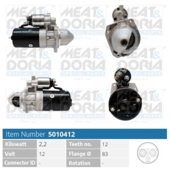 Démarreur MEAT & DORIA 5010412 pour MAZDA MPV 2.5 D - 73cv