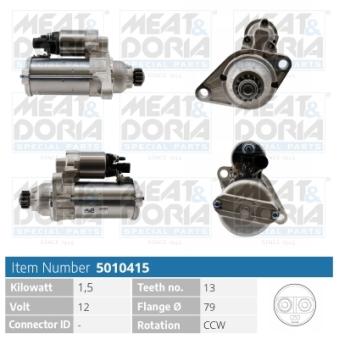 Démarreur MEAT & DORIA 5010415 pour AUDI A1 1.8 TFSI - 192cv