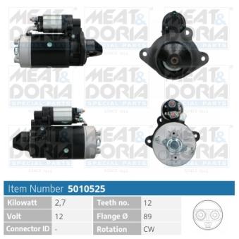 Démarreur MEAT & DORIA 5010525 pour FORD TRANSIT 2.5 TD - 101cv