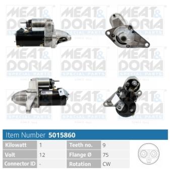 Démarreur MEAT & DORIA 5015860 pour BMW Série 3 1.6 i - 110cv