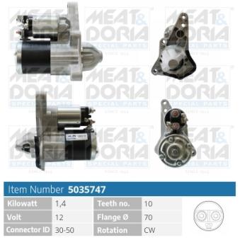 Démarreur MEAT & DORIA 5035747 pour TOYOTA MR 1.6 - 110cv