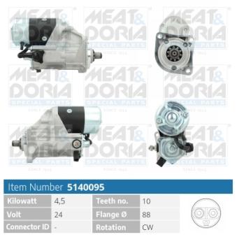 Démarreur MEAT & DORIA 5140095 pour VOLKSWAGEN CRAFTER 2.0 TDI - 136cv