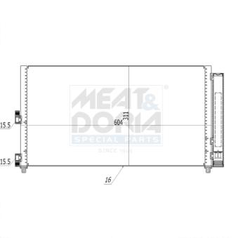 Condenseur, climatisation MEAT & DORIA 991000 pour OPEL MERIVA 1.3 Multijet - 75cv