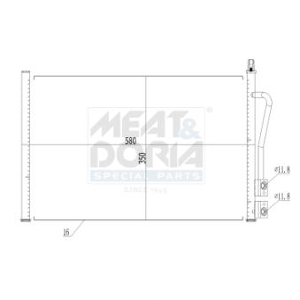 Condenseur, climatisation MEAT & DORIA 991003 pour MERCEDES-BENZ CLASSE E 1.4 CD - 68cv