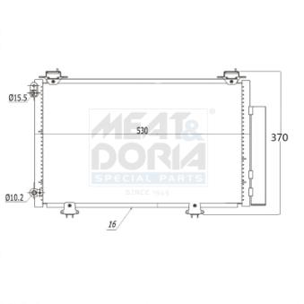 Condenseur, climatisation MEAT & DORIA 991048 pour TOYOTA YARIS 1.5 - 106cv