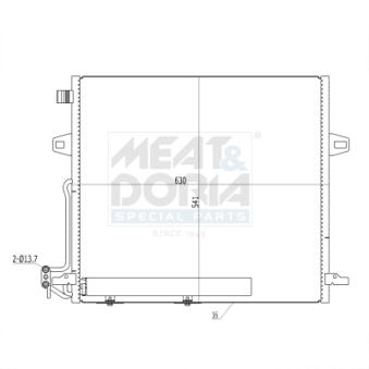 Condenseur, climatisation MEAT & DORIA 991099 pour MERCEDES-BENZ CLASSE M ML 500 4-matic - 306cv