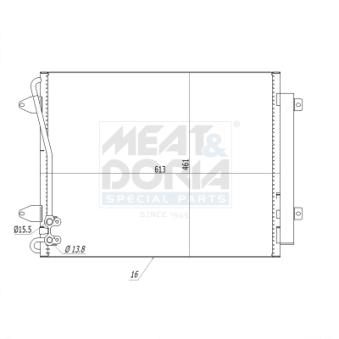 Condenseur, climatisation MEAT & DORIA 991115 pour BMW X1 2.5 DCI - 101cv