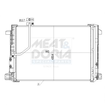 Condenseur, climatisation MEAT & DORIA 991118 pour VOLKSWAGEN SCIROCCO E 300 - 252cv