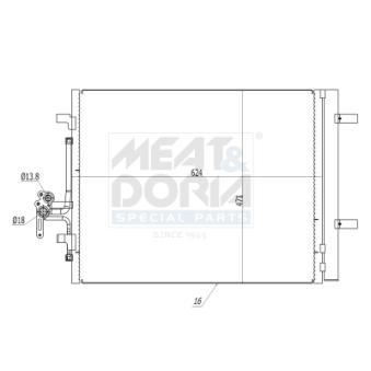 Condenseur, climatisation MEAT & DORIA 991123 pour SUZUKI MARUTI D5 AWD - 215cv