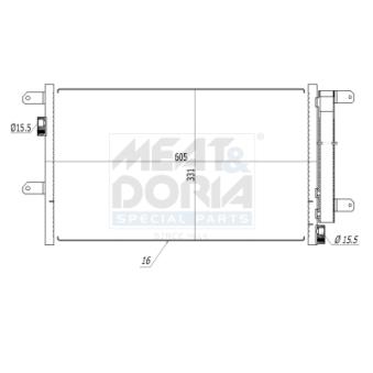 Condenseur, climatisation MEAT & DORIA 991176 pour IVECO DAILY 40C10 V - 95cv