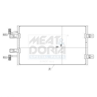 Condenseur, climatisation MEAT & DORIA 991177 pour PEUGEOT 607 2.5 CDTI - 146cv