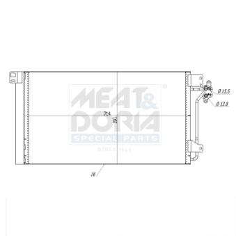 Condenseur, climatisation MEAT & DORIA 991182 pour VOLKSWAGEN MULTIVAN 3.2 V6 - 235cv