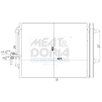 Condenseur, climatisation MEAT & DORIA 991212 pour FORD S-MAX 2.0 EcoBoost - 240cv