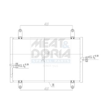 Condenseur, climatisation MEAT & DORIA 991237 pour CITROEN NEMO 2.0 - 110cv