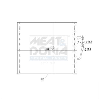 Condenseur, climatisation MEAT & DORIA 991240 pour FORD FOCUS 540 i - 286cv
