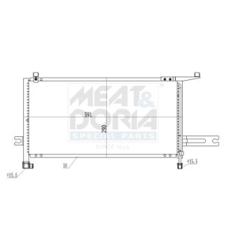 Condenseur, climatisation MEAT & DORIA 991247 pour NISSAN MICRA 1.0 i 16V - 54cv