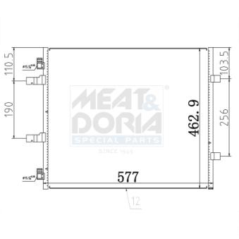 Condenseur, climatisation MEAT & DORIA OEM 4419021