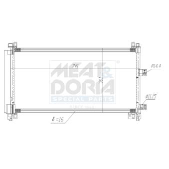 Condenseur, climatisation MEAT & DORIA 991275 pour JEEP CHEROKEE 3.0 HDi - 211cv
