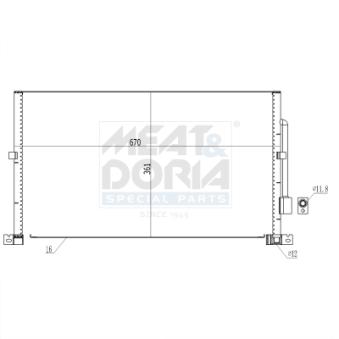 Condenseur, climatisation MEAT & DORIA 991289 pour MITSUBISHI PAJERO 1.8 16V - 110cv