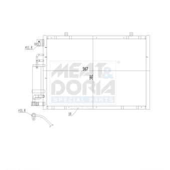 Condenseur, climatisation MEAT & DORIA OEM 1717509 Condenseur, climatisation MEAT & DORIA OEM 1717509