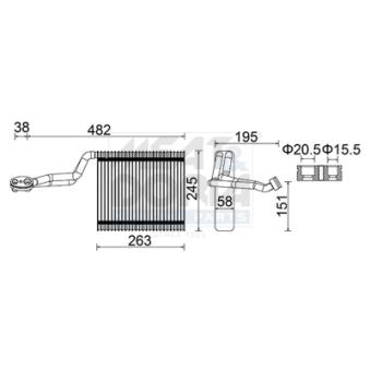 Évaporateur climatisation MEAT & DORIA 997060 pour AUDI A4 2.4 - 170cv