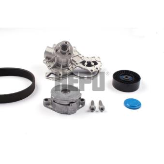 Pompe à eau+Jeu de courroie trapézoïdale à nervures HEPU PK05127 pour MITSUBISHI LANCER 1.9 TDI - 110cv