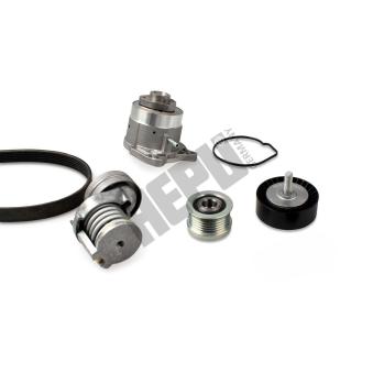 Pompe à eau+Jeu de courroie trapézoïdale à nervures HEPU OEM 03F121004E