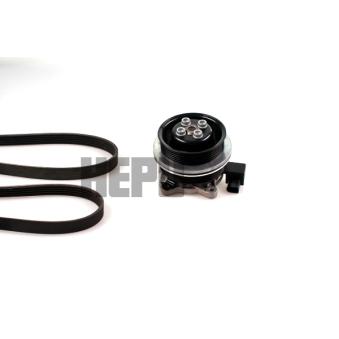Pompe à eau+Jeu de courroie trapézoïdale à nervures HEPU OEM 03C121004F