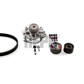 Pompe à eau + kit de courroie de distribution HEPU PK09800 pour VOLVO V70 D5 AWD - 215cv