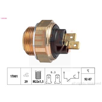 Interrupteur de température, ventilateur de radiateur EPS 1.850.000 pour PEUGEOT BIPPER 1.6 GTE - 110cv