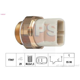 Interrupteur de température, ventilateur de radiateur EPS 1.850.027 pour FIAT REGATA 1.6 - 110cv