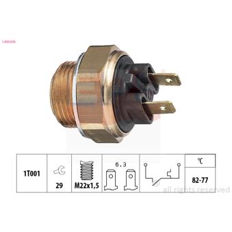 Interrupteur de température, ventilateur de radiateur EPS 1.850.030 pour PEUGEOT BIPPER 1.6 GTE - 110cv