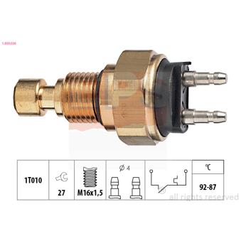 Interrupteur de température, ventilateur de radiateur EPS 1.850.036 pour ROVER 800 1.6 i 16V - 110cv
