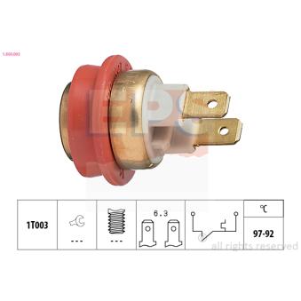 Interrupteur de température, ventilateur de radiateur EPS 1.850.093 pour VOLKSWAGEN JETTA 2.0 TD - 101cv