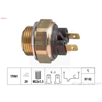 Interrupteur de température, ventilateur de radiateur EPS 1.850.111 pour CITROEN AX 14 - 69cv